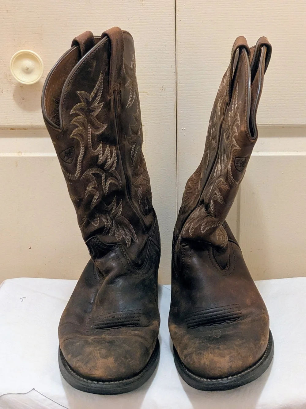 Ariat Heritage R Toe Western Distressed Brown Boots Sz 11D Style 0002204 (34725)